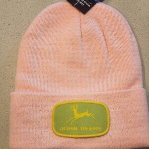 John Deere Patched Knit Cuffed Beanie in Soft Pink